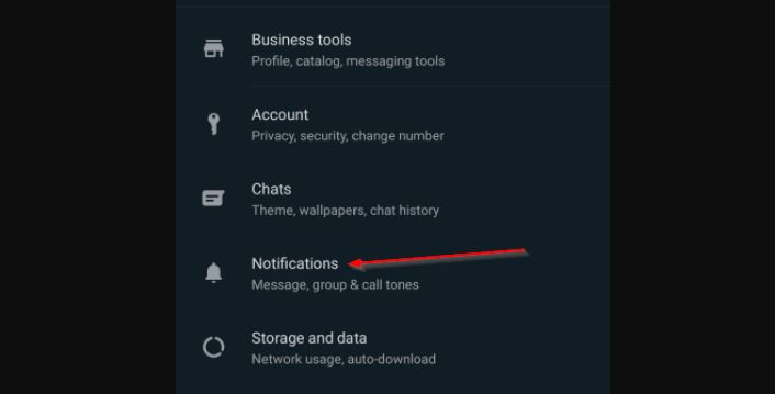 Menu Notif Untuk Pasang Nada Dering Wa