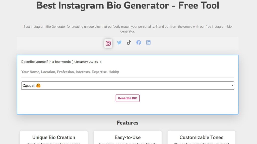 Instagram Bio Generator