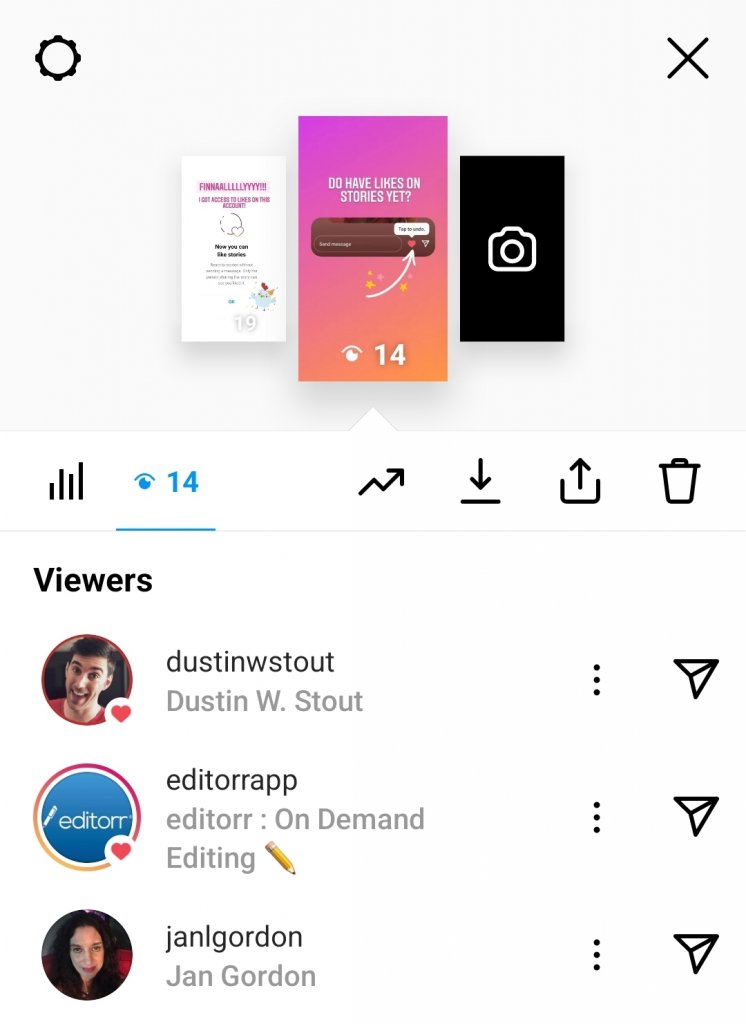 Liking Story Instagram