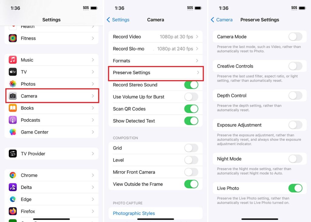 Mengatur Preserve Settings
