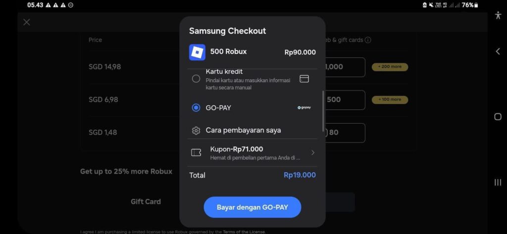 Beli Robux Di Samsung Store