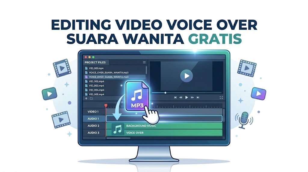 Cara Pasang Editing Voice Over Suara Wanita Gratis Ke Video
