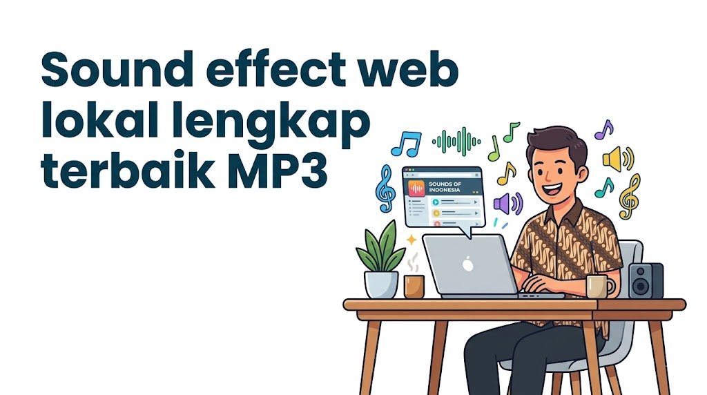 Ilustrasi Kreator Konten Unduh Sound Effect Web Lokal