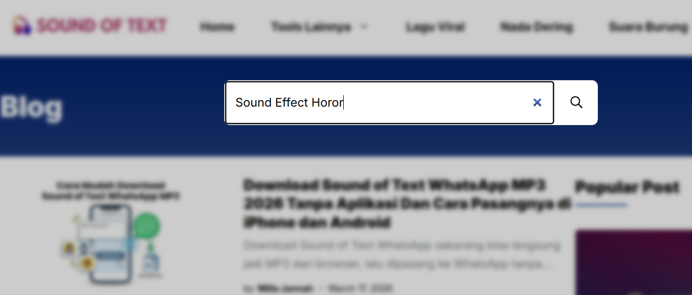 Pencarian Efek Suara Horor Di Sound Effect Web